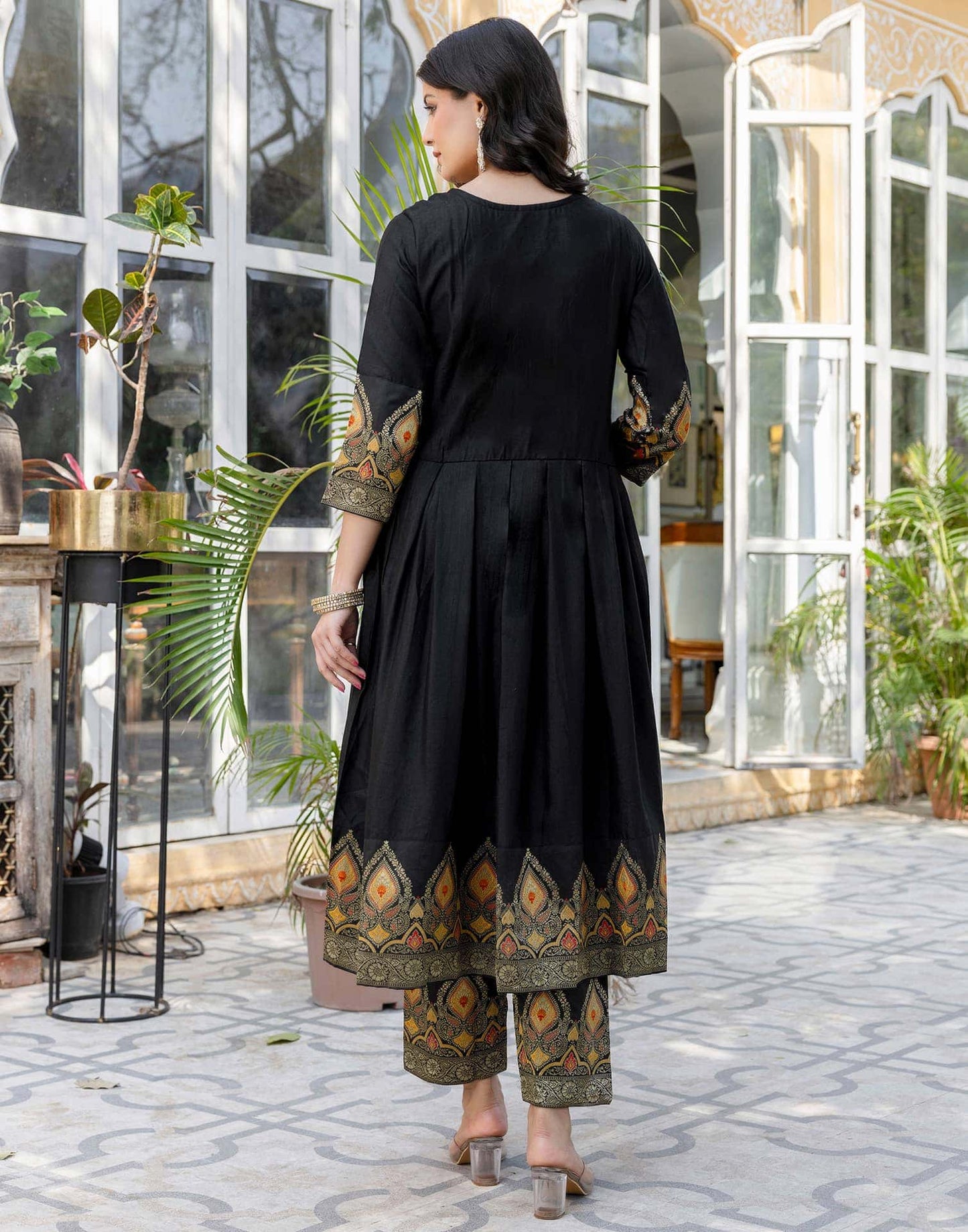 Rayon Weaving Anarkali Kurta with Pant & Dupatta