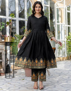 Rayon Woven Anarkali 3 Piece Kurta Set