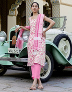 Chanderi Woven Straight 3 Piece Kurta Set