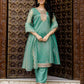 Organza Embroidered Straight Kurta with Pant & Dupatta