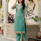 Organza Embroidered Straight Kurta with Pant & Dupatta