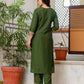 Silk Blend Embroidery Work and Embroidery Lace Straight Kurta with Pant & Dupatta