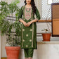 Silk Blend Embroidery Work and Embroidery Lace Straight Kurta with Pant & Dupatta