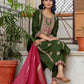 Silk Blend Embroidery Work and Embroidery Lace Straight Kurta with Pant & Dupatta