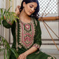 Silk Blend Embroidery Work and Embroidery Lace Straight Kurta with Pant & Dupatta
