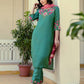 Silk Embroidery Work Straight Kurta with Pant & Dupatta