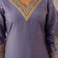 Silk Blend Embroidery and Sequins Work Straight Kurta with Pant & Dupatta