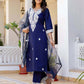 Silk Chikankari Embroidery and Embroidery Lace Straight Kurta with Pant & Dupatta