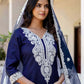 Silk Chikankari Embroidery and Embroidery Lace Straight Kurta with Pant & Dupatta