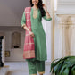 Silk Embroidered Straight Kurta with Pant & Dupatta