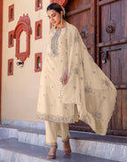 Organza Embroidered Straight 3 Piece Kurta Set
