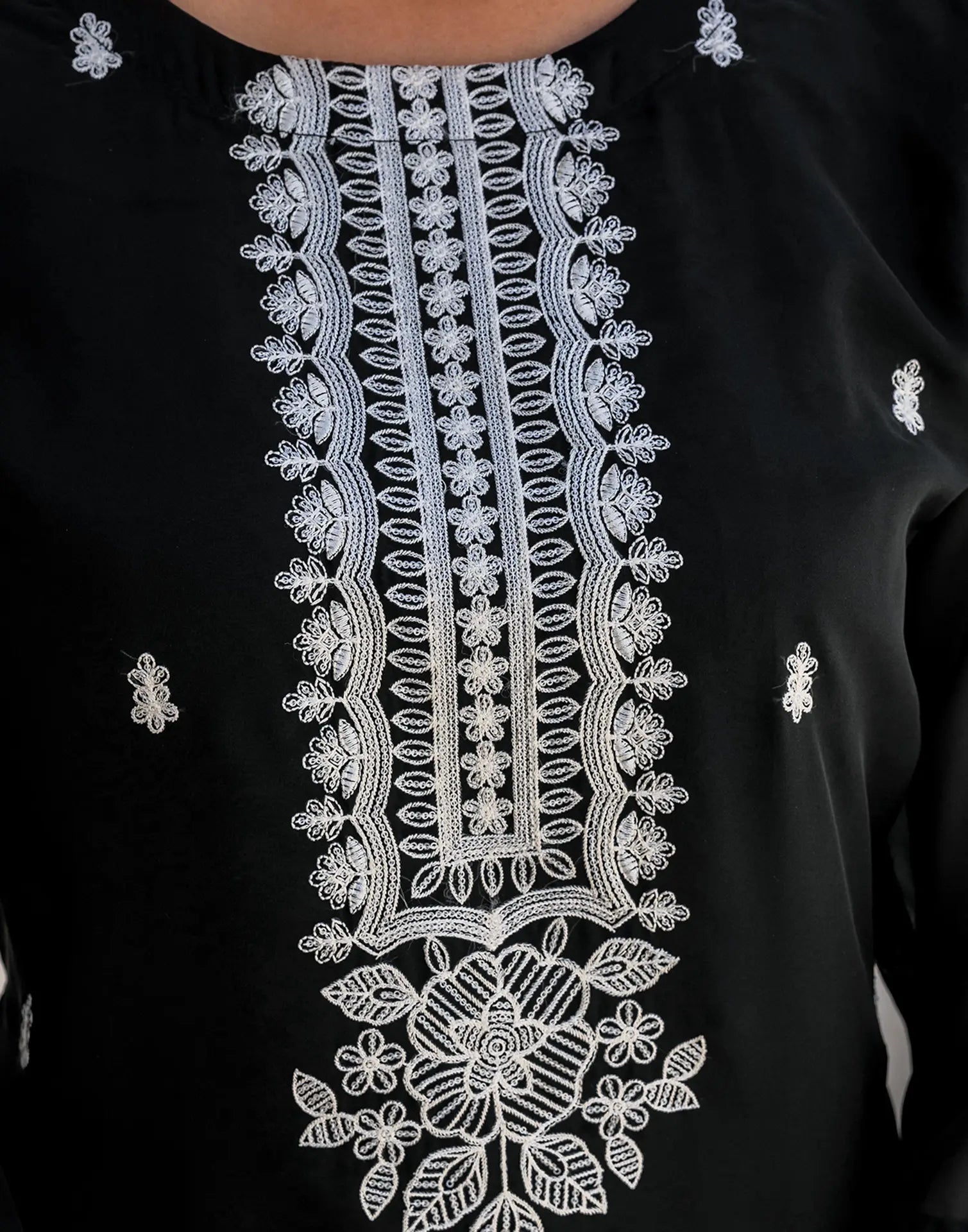 Organza Embroidered Straight 3 Piece Kurta Set