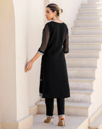 Organza Embroidered Straight 3 Piece Kurta Set