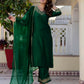 Silk Blend Sequins, Embroidery and Lace Straight Kurta with Pant & Dupatta