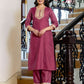 Silk Sequence Straight Kurta with Pant & Dupatta