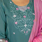 Silk Blend Embroidered Straight Kurta with Pant & Dupatta