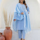 Cotton Embroidery and Mirror Work A-Line Kurta with Pant & Dupatta