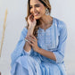 Cotton Embroidery and Mirror Work A-Line Kurta with Pant & Dupatta