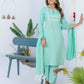 Cotton Embroidery and Mirror Work A-Line Kurta with Pant & Dupatta