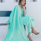 Cotton Embroidery and Mirror Work A-Line Kurta with Pant & Dupatta