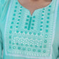 Cotton Embroidery and Mirror Work A-Line Kurta with Pant & Dupatta