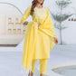 Cotton Embroidery and Mirror Work A-Line Kurta with Pant & Dupatta