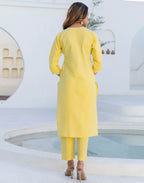 Pure Cotton Embroidered Straight 3 Piece Kurta Set