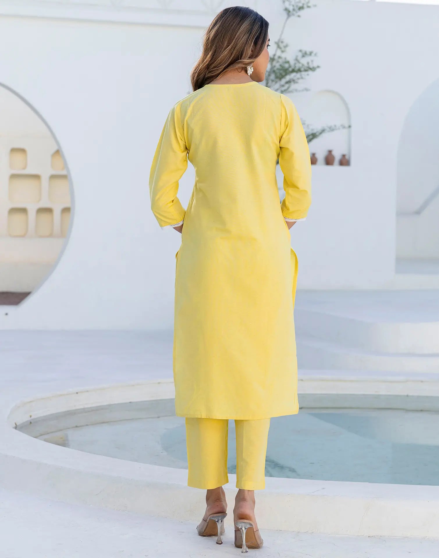 Pure Cotton Embroidered Straight 3 Piece Kurta Set