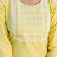 Cotton Embroidery and Mirror Work A-Line Kurta with Pant & Dupatta