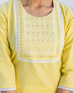 Pure Cotton Embroidered Straight 3 Piece Kurta Set