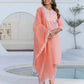 Cotton Embroidery and Mirror Work A-Line Kurta with Pant & Dupatta