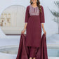 Cotton Embroidery and Mirror Work A-Line Kurta with Pant & Dupatta