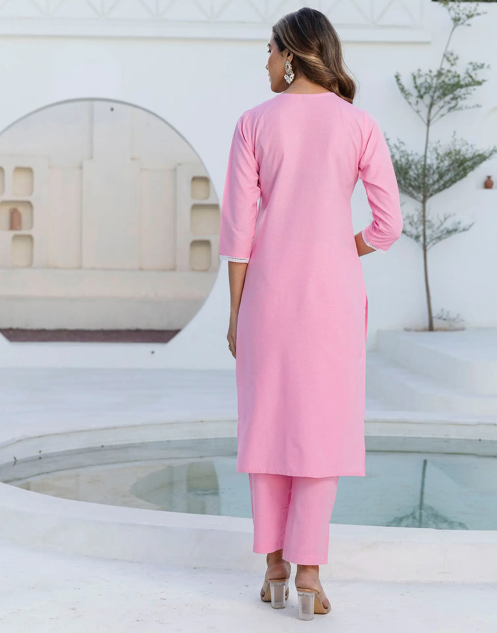 Pure Cotton Embroidered Straight 3 Piece Kurta Set