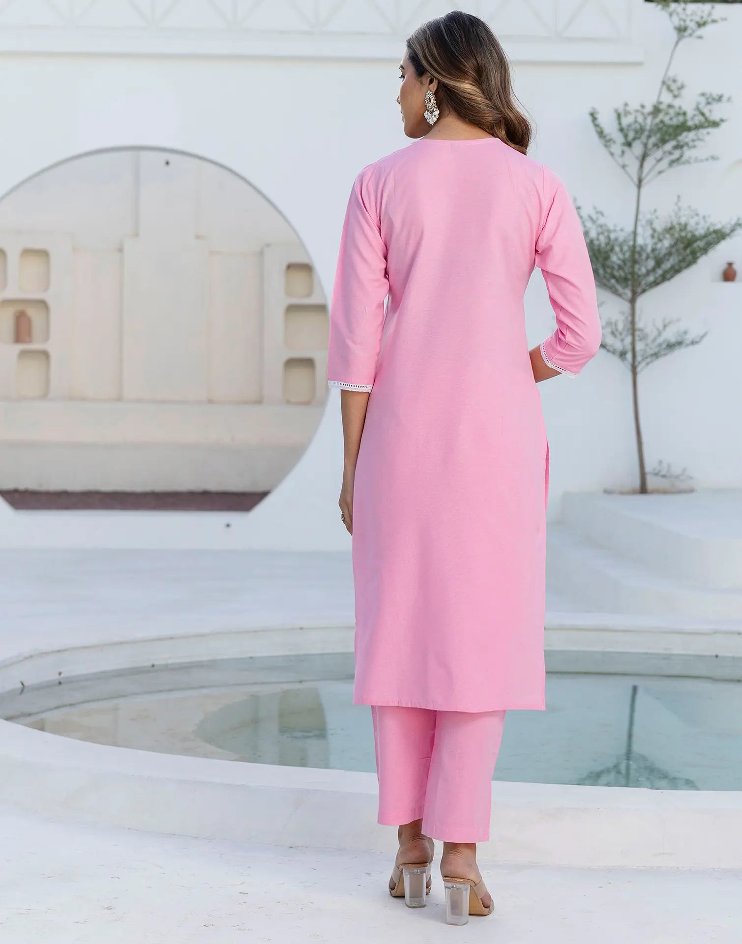 Pure Cotton Embroidered Straight 3 Piece Kurta Set