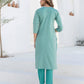 Cotton Weaving A-Line Kurta with Pant & Dupatta
