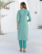 Cotton Woven Woven Straight 3 Piece Kurta Set