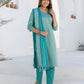Cotton Weaving A-Line Kurta with Pant & Dupatta