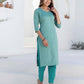 Cotton Weaving A-Line Kurta with Pant & Dupatta