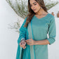 Cotton Weaving A-Line Kurta with Pant & Dupatta