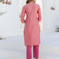 Cotton Weaving A-Line Kurta with Pant & Dupatta