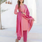 Cotton Weaving A-Line Kurta with Pant & Dupatta