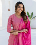 Cotton Woven Woven Straight 3 Piece Kurta Set