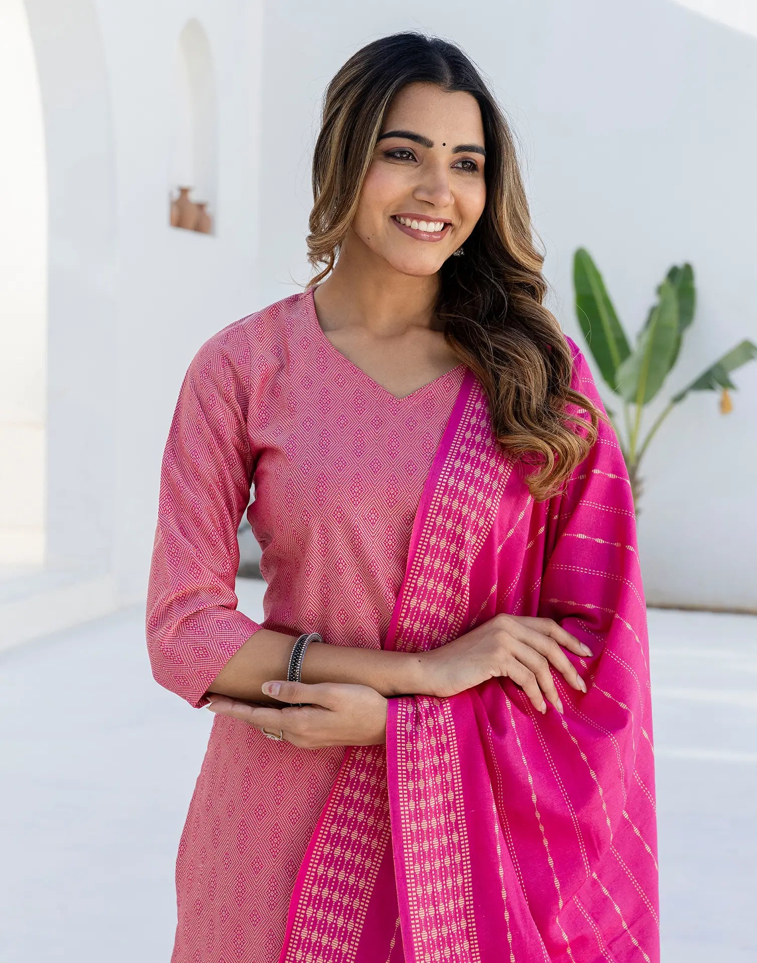 Cotton Woven Woven Straight 3 Piece Kurta Set
