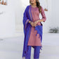 Cotton Weaving A-Line Kurta with Pant & Dupatta