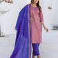 Cotton Weaving A-Line Kurta with Pant & Dupatta