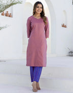 Cotton Woven Woven Straight 3 Piece Kurta Set