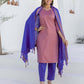Cotton Weaving A-Line Kurta with Pant & Dupatta