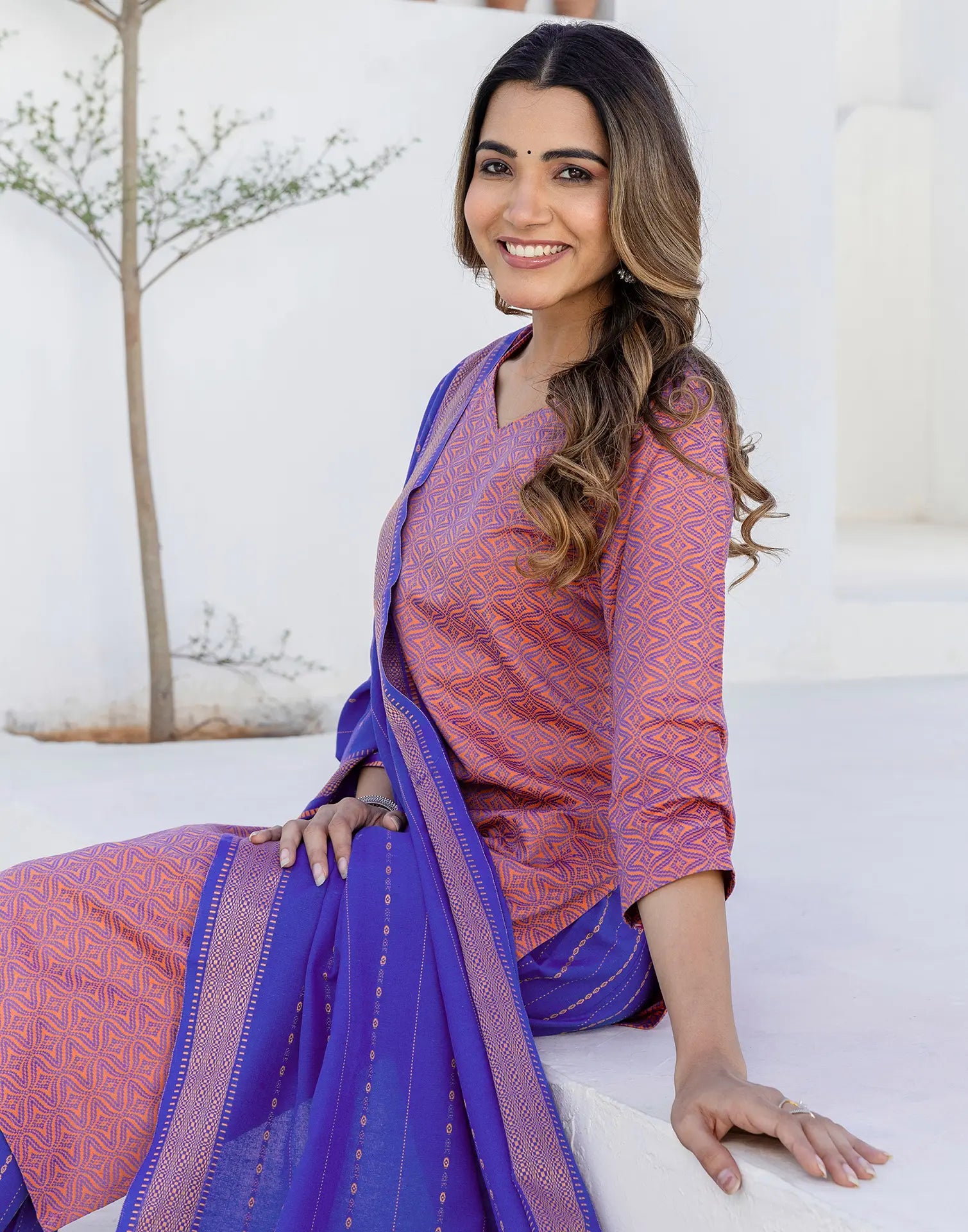 Cotton Woven Woven Straight 3 Piece Kurta Set