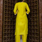 Cotton Blend Embroidery and Sequins Work Straight Kurta with Pant & Dupatta