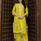 Cotton Blend Embroidery and Sequins Work Straight Kurta with Pant & Dupatta